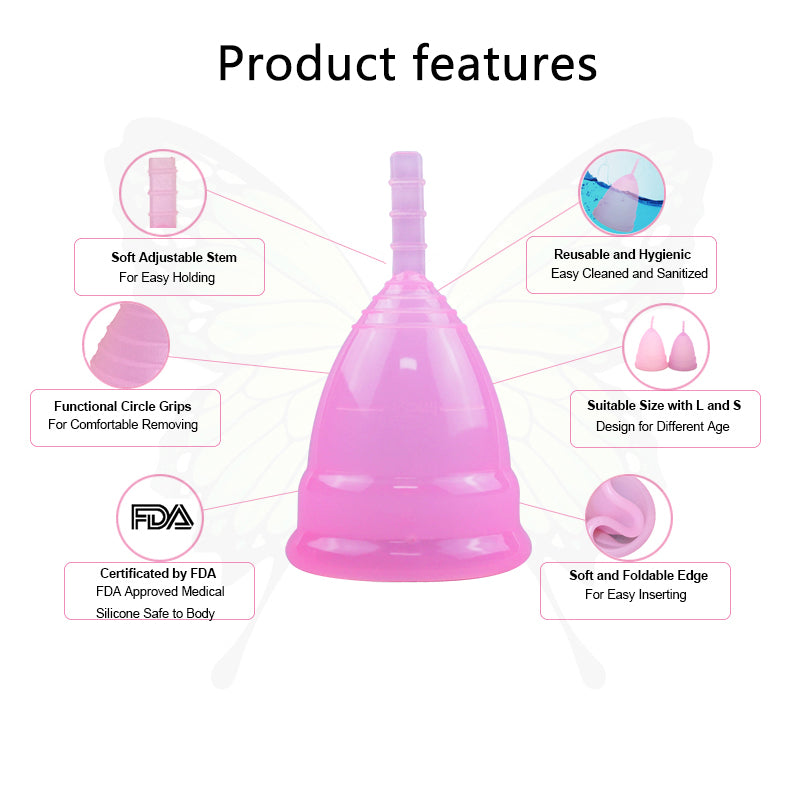 1PCS Menstrual Cup for Periods Tampons Feminine Care Hygienemenstrual Cup Menses' Cup For Lady Period Women Reusable Lady Cup silicone