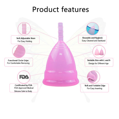 1PCS Menstrual Cup for Periods Tampons Feminine Care Hygienemenstrual Cup Menses' Cup For Lady Period Women Reusable Lady Cup silicone