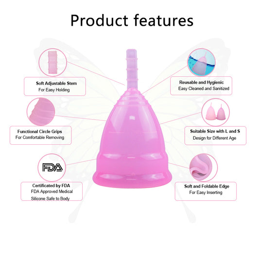 1PCS Menstrual Cup for Periods Tampons Feminine Care Hygienemenstrual Cup Menses' Cup For Lady Period Women Reusable Lady Cup silicone