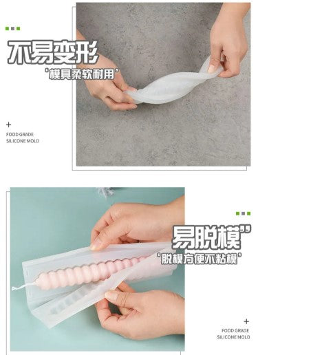 Spiral Twist Long Candle Silicone Mold