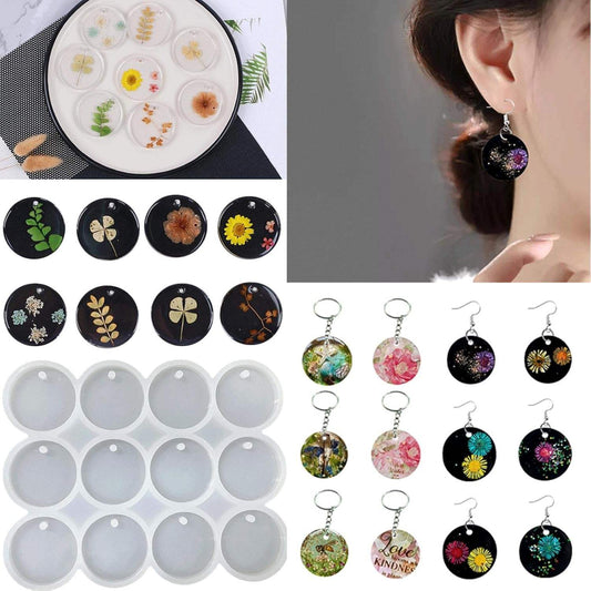 12 Cavity Round Keychain Silicone Mold